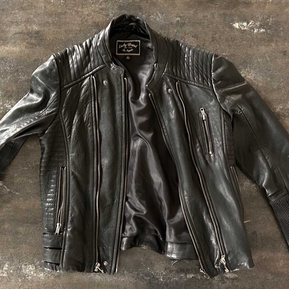 Lucky Brand Soft Leather Motorcycle Jacket